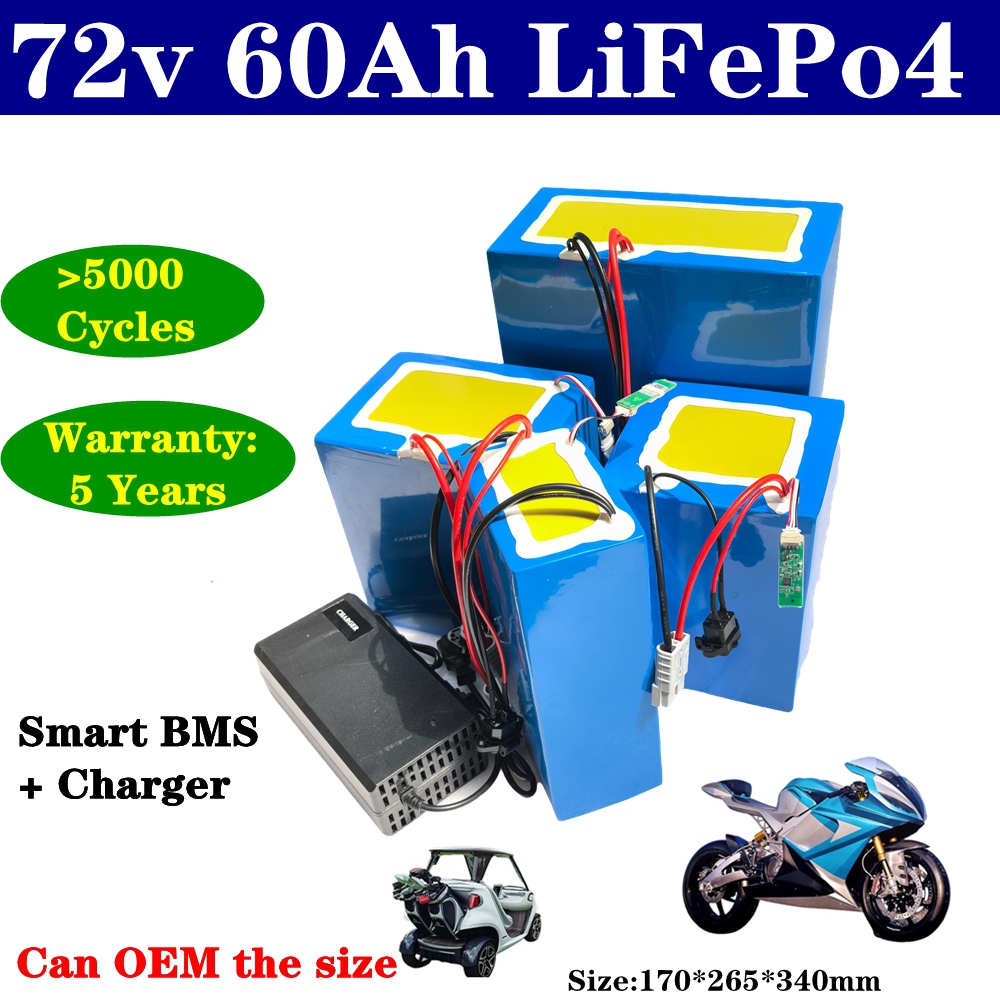 lithium 72V 60Ah lifepo4 batte - 72V 60Ah Lifepo4 Battery Pack recension och pris